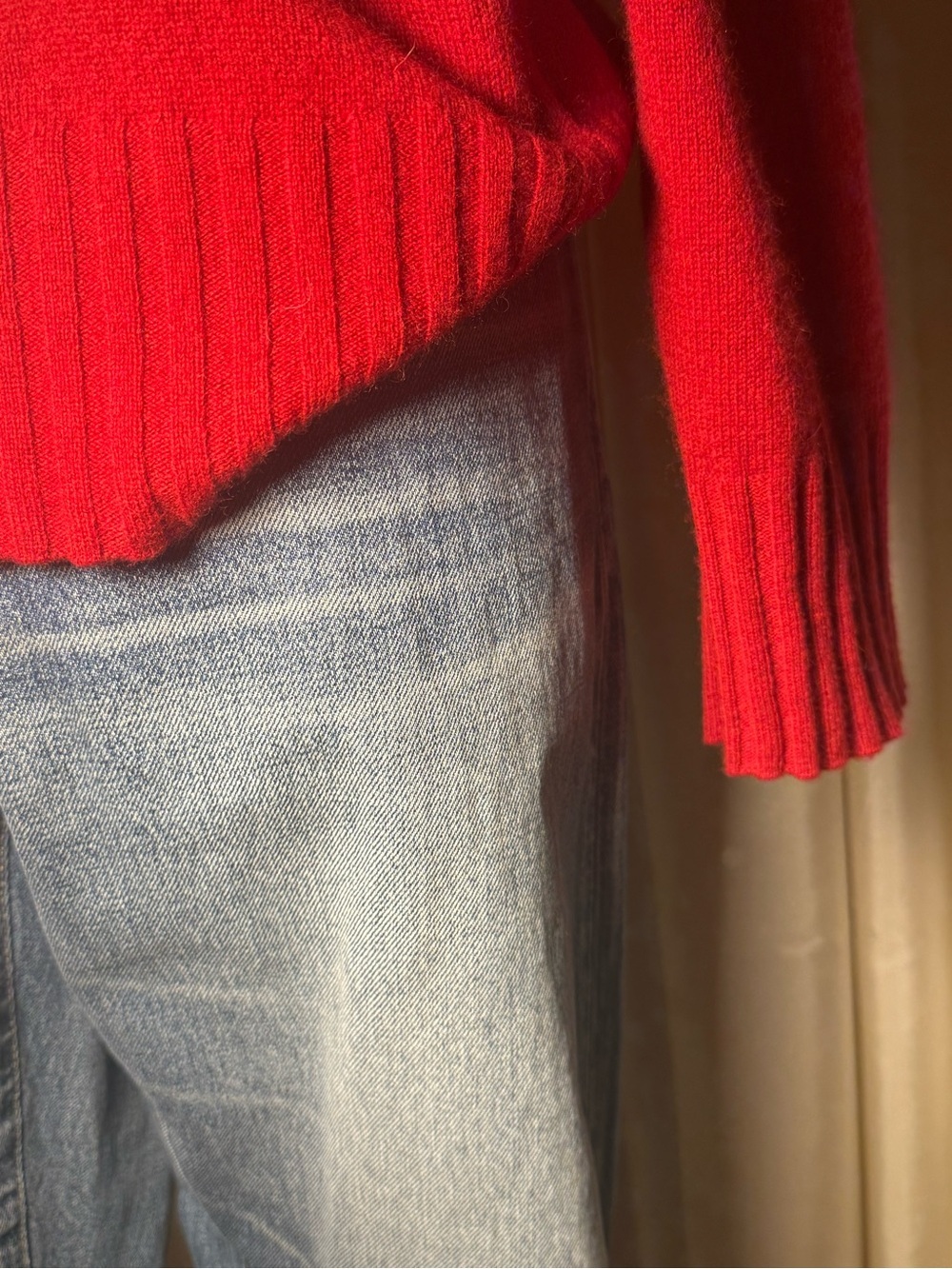 Ainsley Bold Red V-Neck Sweater - Picture 5 of 9